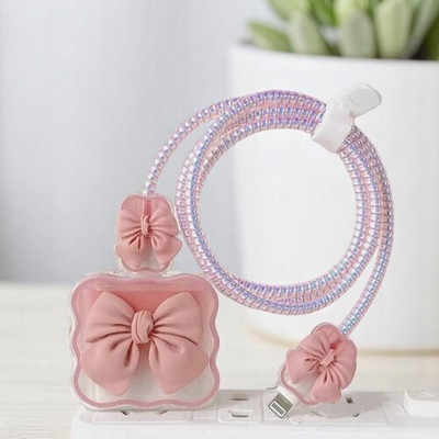 CoverLelo Charger Cover for iphone 18W/20W Type C Adapter Full Protection Cable Protector(Pink)
