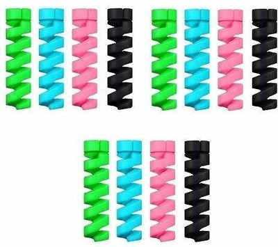UNIQUE WORLD Multipurpose Spiral Charger Cable Saver Protector Protective Wire Protector U60 Cable Protector(Black, Green, Blue)