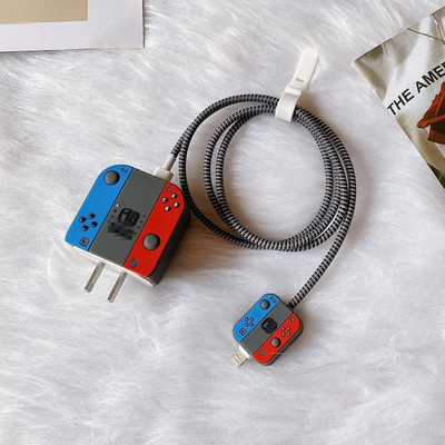 YouAndMeHub Charger Cover for iPhone 18W-20W Charger, 3D Cartoon Design Switch, Spiral Cable Protector(Multicolor)