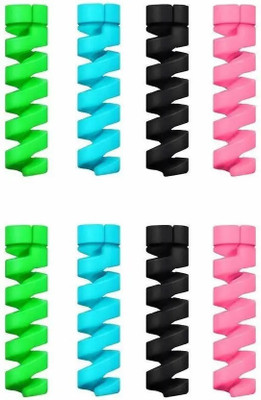 Shreemobileshop Spiral wire Protector for All charger Set of 4 Cable Protector(Multi Color)
