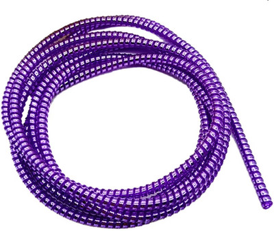 KAELAN Metallic 1.5 Meters Finish Spiral/Wire Repair Protector Cable Protector Purple Cable Protector(Purple)