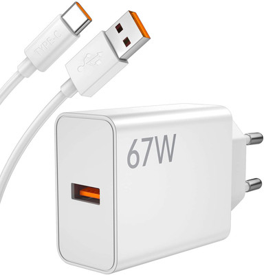 Retail Infinity 67Watt Fast Charger with Type-C Usb Cable Protector(White)