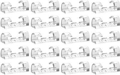 hirva creation 20-Pack Wire Organiser Cable Management Clips with 3M Foam Protector Cable Protector(White)