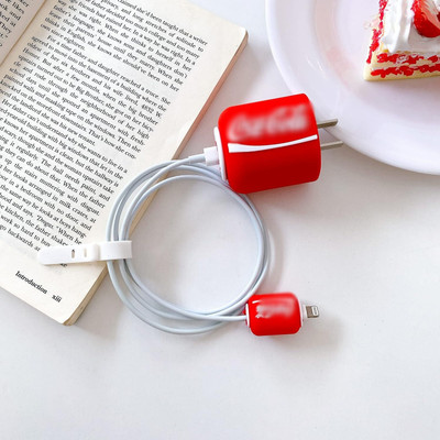 RidivishN CoLa IPhone Charger Cover 18w-20w 3D Cable Protector(Red)