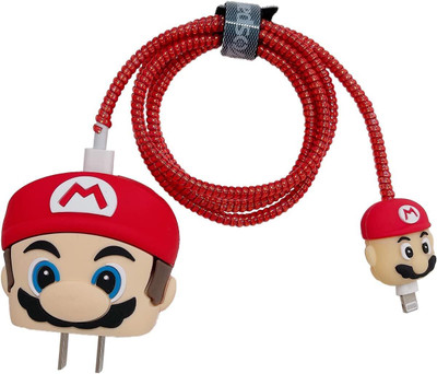 RharanxyN Mario Charger Cover 18w-20w 3D Cute Design Cable Protector(Red)