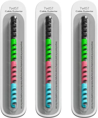 QinPin 12Pc Universal Spiral Cord Protector Kit - Charger Cable Safeguard Cable Protector(Multicolor)