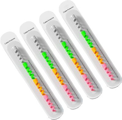 Blue Birds Multipurpose Spiral Charger Protective Data Cable Saver Charging Cord(Pack of 4) Cable Protector(Multicolor)