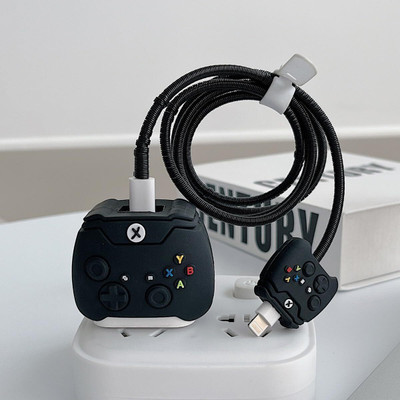 Jape Silicon Protective Case for Apple 20W & 18W iPhone Adapter Charger, Game Pad Cable Protector(Black)