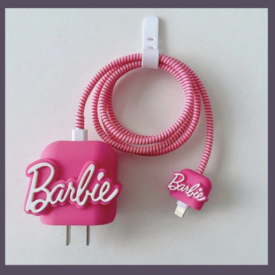 BizzBoxx Barbie Glam Stylish Compatible WIth iPhone Charger Case with Fashionable Design Cable Protector(Pink)
