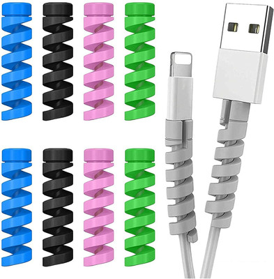 UNIQUE WORLD Multipurpose Spiral Charger Cable Saver Protector Protective Wire Protector U77 Cable Protector(Multicolor)