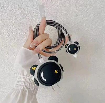 AIFEI Charger Cover for iPhone 18W-20W Charger, 3D cartoon Astronaut Cable Protector(Black, Grey)