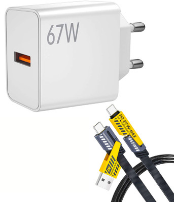 Retail Infinity 4-in-1 8AMP FAST Charging cable with 67Watt Fast Charger Cable Protector(Multicolor)