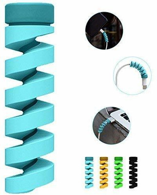 UNIQUE WORLD Multipurpose Spiral Charger Cable Saver Protector Protective Wire Protector U97 Cable Protector(Blue)