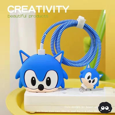 VAPRIF iPhone Charger Cover For 18W/20W | Usb-C Power 3D Cute Cartoon Sprial Adapter Cable Protector(Blue, Multicolor)