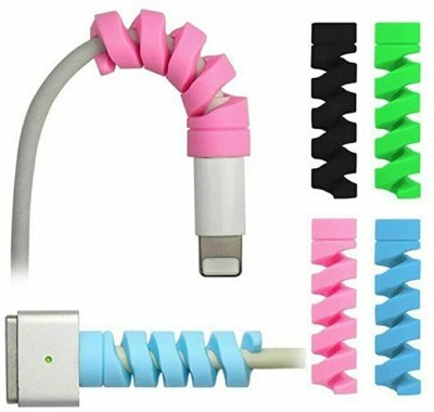 UNIQUE WORLD Multipurpose Spiral Charger Cable Saver Protector Protective Wire Protector U30 Cable Protector(Black, Blue, Grey, Pink)