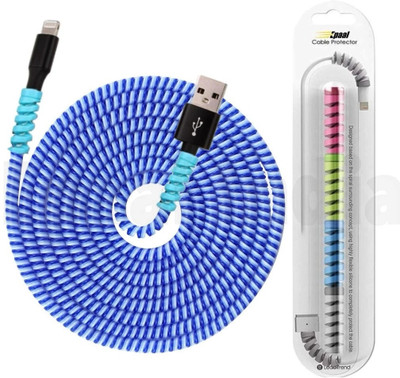 Epaal Port Protector Sleeves (4pcs) with Spiral Triple Color 1.6 Mtr (1pc) Full Size Cable Protector(Blue)