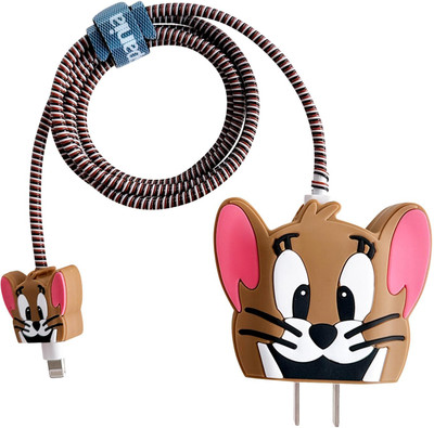 SwapME Cute Cartoon Charger Protector Case Compatible for iP18W 20W USB-C Power Adapter Cable Protector(Multicolor)