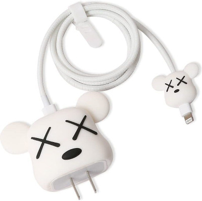 prozzile iPhone Charger Case| Cartoon Character Silicon Case Cover for 18-20W Cable Protector(White)