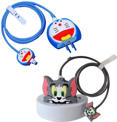 AIFEI pack of 2Charger Cover for iPhone 18W-20W Charger, 3D cartoon tom and doremon Cable Protector(Blue)