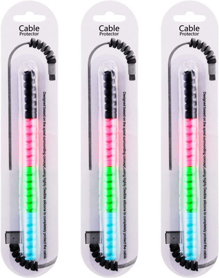 thriftkart Spiral Charger Cable Protector Data Cable Saver (Set of 10) Cable Protector(Multicolor)