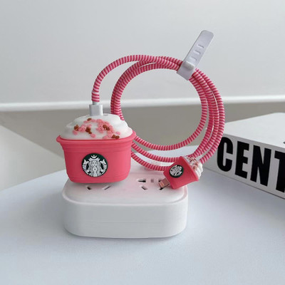 YouAndMeHub 18-20W Type C Adapter for iPhone Charger Cover for Full Protection Cable Protector(Pink)