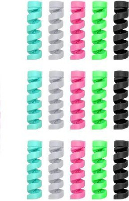 ABlue Clipper 12 pc Universal Multipurpose Spiral Charger Cable Protector(Multicolor)