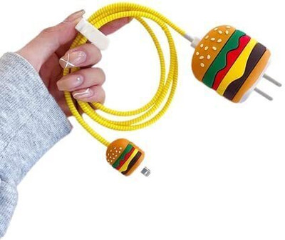 AIFEI Compatible for iPhone Charger COVER BURGER for 18-20W Full ProtectionCASE Cable Protector(Yellow)