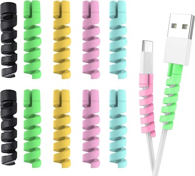 Homsagar spiral cable and wire Protector, Multipurpose USB cable Protector, Data Cable Protector(Multicolor)