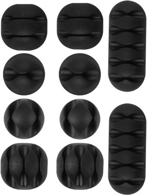OIVO INDIA Adhesive Rubber Cable Protector and Wire Organiser Clips Cable Protector(Black)