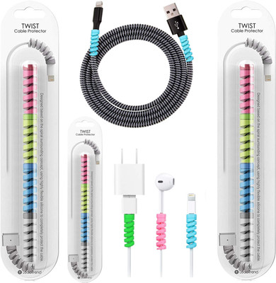 mpmp 1.5 Meter Wire Cable Cover Combo & 12PC Twist Cable Protectors Combo (TCP33) Cable Protector(Multicolor)