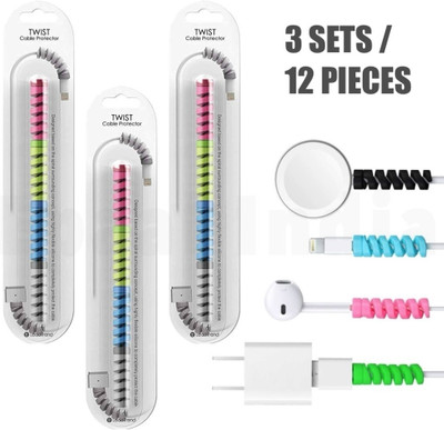 Epaal Spiral Winder Sleeves - 3 Sets, 12 pieces Cable Protector(Multicolor)