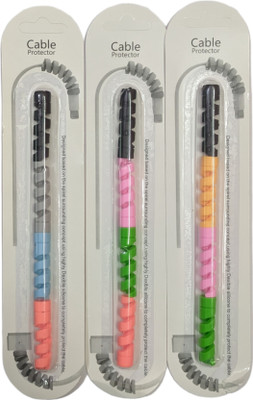 Kelso Lightning Charger Spring Cable Saver Protector (Pack of 3/12 Pieces) Cable Protector(Black, Pink, Green, Orange)
