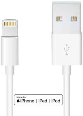 GULTICS Lightning Cable 2 m Apple Fast Charging Data Sync Cable 12W,2.4Amp(Compatible with NA, White, One Cable)