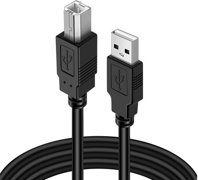 OG X NEXA WITH DEVICE Micro USB Cable 3 m 3 Meter USB Printer Cable, USB A to Male To USB C 2.0 Cable Cord(Compatible with Computer, Laptop, Black, One Cable)