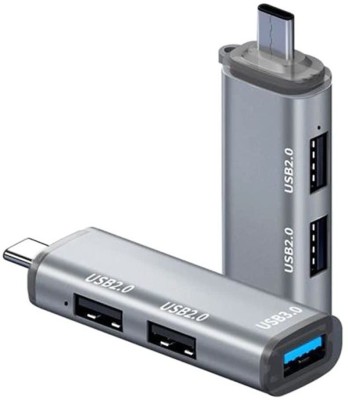 BhalTech Type C to 3 Port USB HUB 3 in 1 USB C to USB 3.0 HUB iMac Pro, MacBook Air, Mac Mini/Pro, Notebook PC USB Hub(Silver)