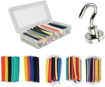 ALEAF Box of 101 Pcs Polyolefin Heat Shrink Tube+Magnetic Hook; Multi Colors & Sizes Heat Shrink Cable Sleeve(5 mm) ALEAF Box of 101 Pcs Polyolefin Heat Shrink Tube+Magnetic Hook; Multi Colors & Sizes Heat Shrink Cable Sleeve(5 mm)
