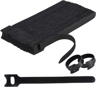 ARDAKI Reusable Wire Ties & Velcro Straps for Cable Management – Adjustable Cable Ties Polyester Hook & Loop Cable Tie(Black Pack of 12)