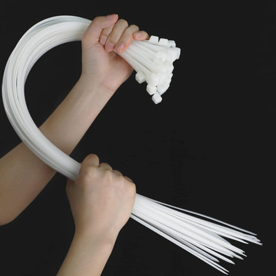 SHIVROH STAR Heavy Duty 400 MM - 16 inch Industrial Self Locking Wire Teeth Grip Zip Wire Tie Nylon Flexible Straps Cable Tie(White Pack of 100)