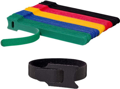 Inovera KC343 Nylon Hook & Loop Cable Tie(Multicolor Pack of 50)