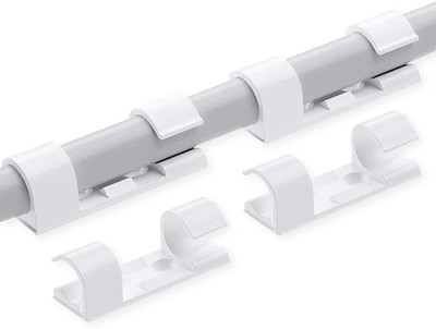 POLYGON cable clip Plastic Hook & Loop Cable Tie(White Pack of 1)