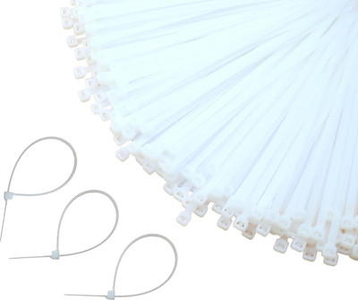 Biway Teeth Grip Nylon Self Locking Cable Ties, White (200 mm x 2.5 mm, 6 inch) Nylon, Plastic Standard Cable Tie Offers & Cashback