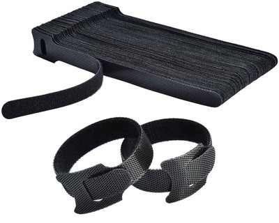STORITE 20Pk-6 Inch Cable Organizer Double Sided Hook & Loop Wire, Reusable Ties Nylon Releasable Cable Tie(Black Pack of 20)