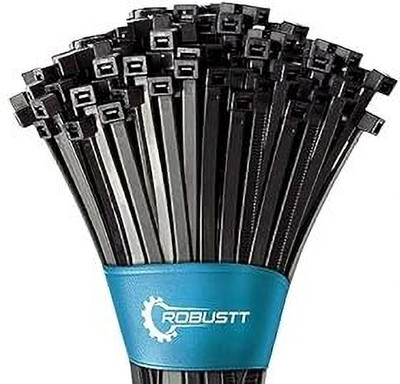 Robustt Self Locking Cable Lock | 100 X 2.5 mm | 100 Pieces, Black | Heat Resistant Nylon Standard Cable Tie(Black Pack of 500)
