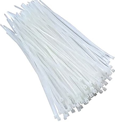 Steko 200 Pieces Self Locking Teeth Grip Nylon Zip, Cable Tie (2.5mm x 100mm) Nylon Standard Cable Tie(White Pack of 200)
