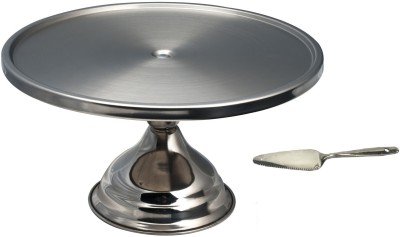 Dynore Pizza Stand with Pie Lifter Stainless Steel Cake Server(Steel, Pack of 2)