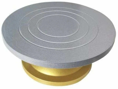 citc 360 Degree Smooth Rotating Fiber Stand Polypropylene Cake Server(Gold, Silver, Pack of 1)