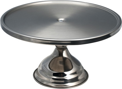 Dynore Stainless Steel Non-Rotating Cake Stand Stainless Steel Cake Server(Silver, Pack of 1)