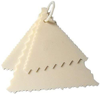 Kreative Kraft 3pcs/Set Plastic Triangle Comb Scraper Baking Smoother & Polisher(Beige)