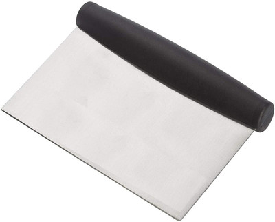 JAMBOREE Stainless Steel Dough cutter Scrapper 6 inch with Plastic Handle Baking Smoother & Polisher(Silver)