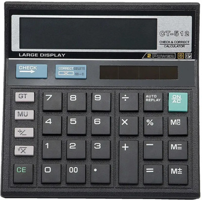 RareEagle Calculator Model CT-512 Color Black with Solar Large Display Basic  Calculator(12 Digit)